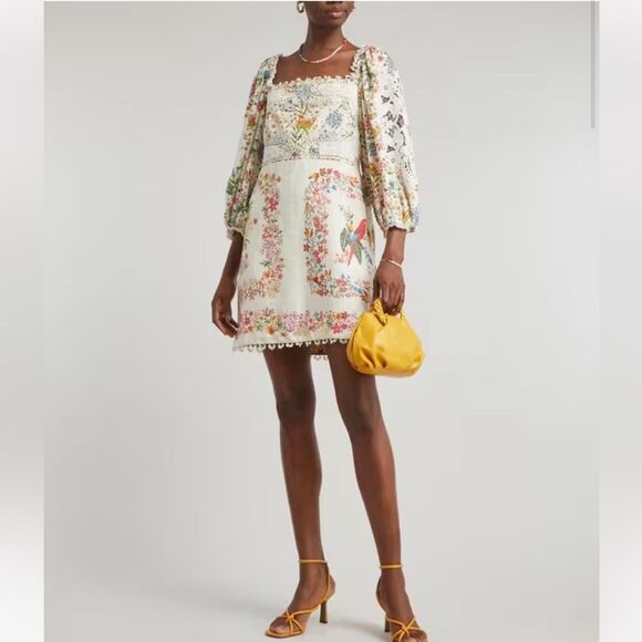 FARM RIO Delicate Forest Scarves Mini-Dress Women’s Size MED - Picture 1 of 16